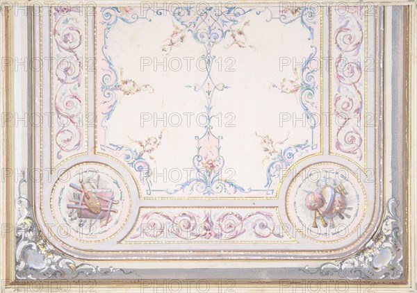 Design for Ceiling of the Duchess of Newcastle's Petit Salon, Hôtel Hope, 1867.