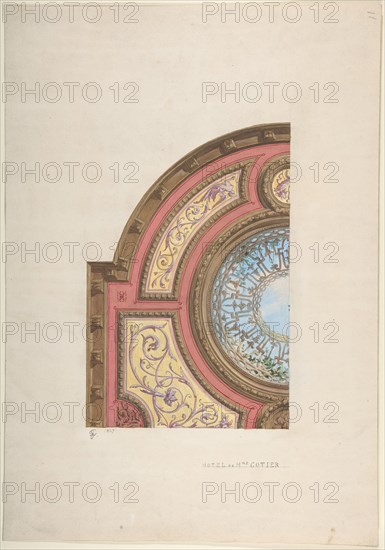 Design for Ceiling, Hôtel Cottier, 1879.