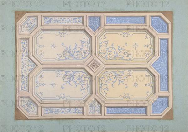 Design for Ceiling, Hôtel Hope, 1867.
