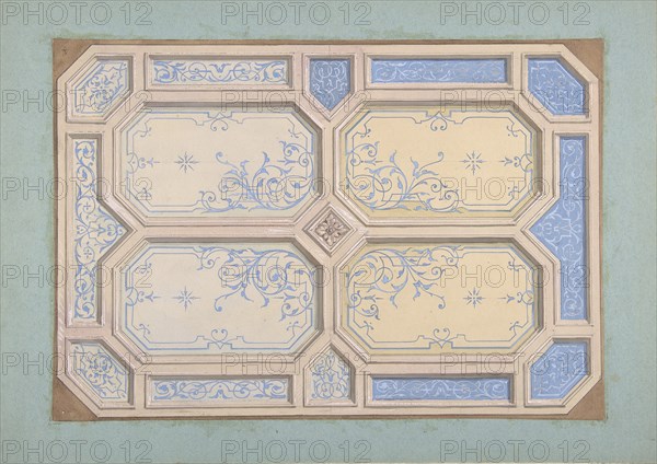 Design for Ceiling, Hôtel Hope, 1867.