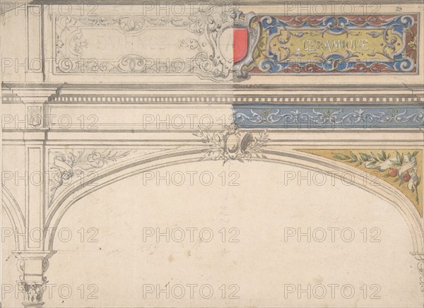 Design for Decorated Archway, Monaco Pavillion, 1878.