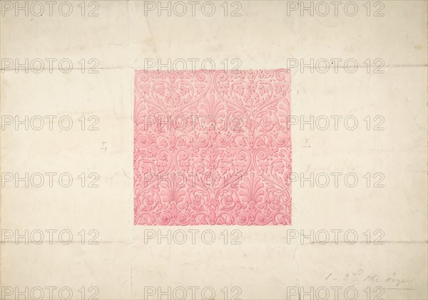 Design for Ornament, possibly Flocked Wallpaper, 19th century.