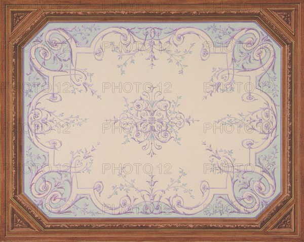 Design for the decoration of a ceiling in rinceaux, 1830-97.