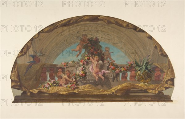 Design for the Decoration of a Lunette on the Staircase, Hôtel de Pless, Berlin, second half 19th century.