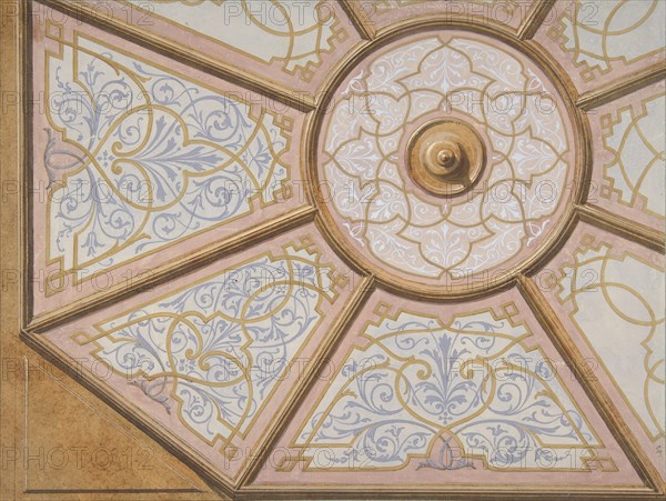 Design for the painted decoration of a ceiling, 1830-97.