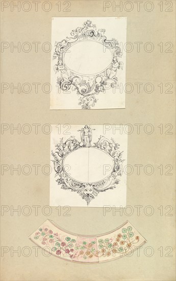 Designs for Two Mirrors and a Plate Rim, 1845-55.