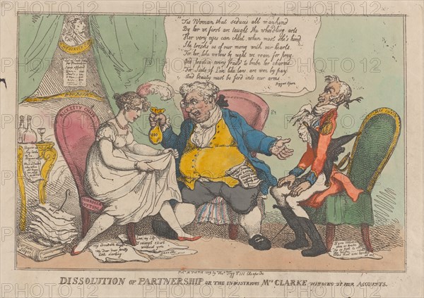 Dissolution of Partnership, or the Industrious Mrs. Clarke Winding Up Her Accounts, February 15, 1809.