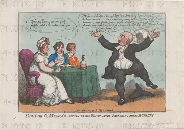 Doctor O'Meara's Return to His Family After Preaching Before Royalty, April 1, 1809.