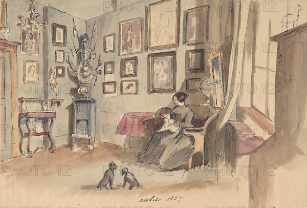 Drawing of an Interior: Atelier, 1857.