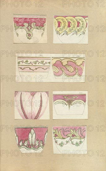 Eight Designs for Decorated Cups, 1845-55.