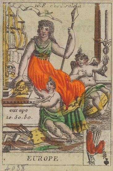 Europe from Playing Cards (for Quartets) 'Costumes des Peuples Étrangers', 1700-1799.