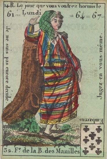 F.e de la B. des Manilles from Playing Cards (for Quartets) 'Costumes des Peuples Étrangers', 1700-1799.
