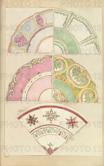 Five Designs for Decorated Plates, 1845-55.