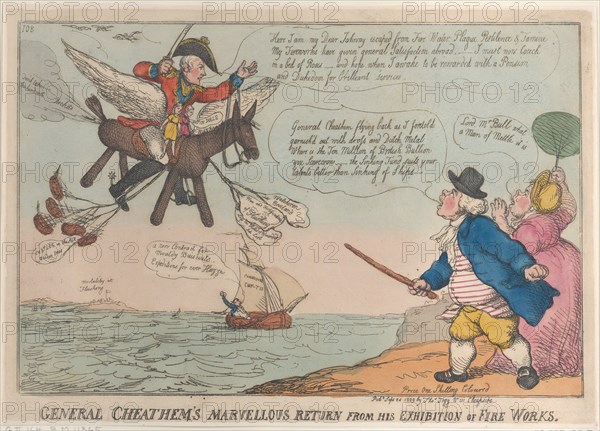 General Cheathem's Marvellous Return from His Exhibition of Fire Works, September 24, 1809.