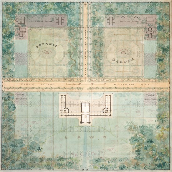 Landscape Design for University of Michigan, 1838.