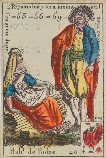 Hab.t de Rome from Playing Cards (for Quartets) 'Costumes des Peuples Étrangers', 1700-1799.