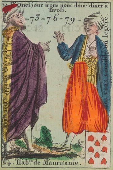 Hab.ts de Mauritanie from Playing Cards (for Quartets) 'Costumes des Peuples Étrangers', 1700-1799.
