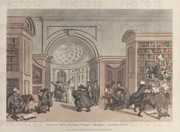 Inside View of the Public Library, Cambridge, November 9, 1809.