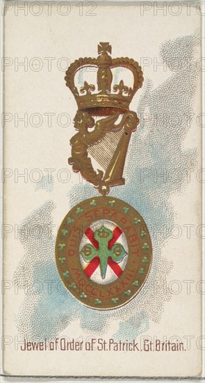 Jewel of the Order of St. Patrick, Great Britain, from the World's Decorations series (N30) for Allen & Ginter Cigarettes, 1890.