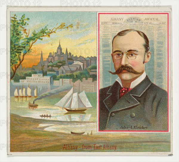 John A. Sleicher, Albany Evening Journal, from the American Editors series (N35) for Allen & Ginter Cigarettes, 1887.