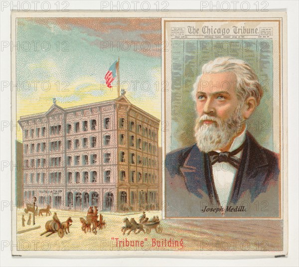 Joseph Medill, The Chicago Tribune, from the American Editors series (N35) for Allen & Ginter Cigarettes, 1887.