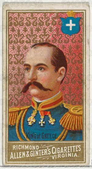 King of Greece, from World's Sovereigns series (N34) for Allen & Ginter Cigarettes, 1889.