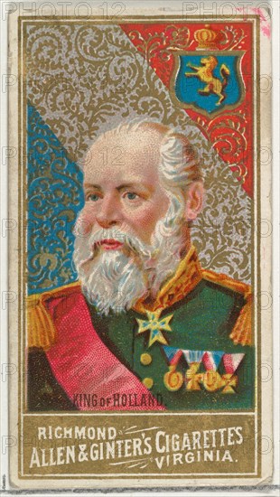 King of Holland, from World's Sovereigns series (N34) for Allen & Ginter Cigarettes, 1889.