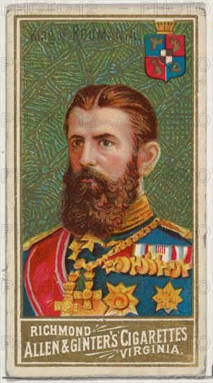 King of Romania, from World's Sovereigns series (N34) for Allen & Ginter Cigarettes, 1889.