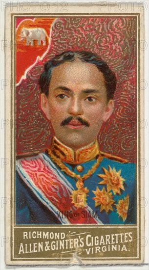 King of Siam, from World's Sovereigns series (N34) for Allen & Ginter Cigarettes, 1889.