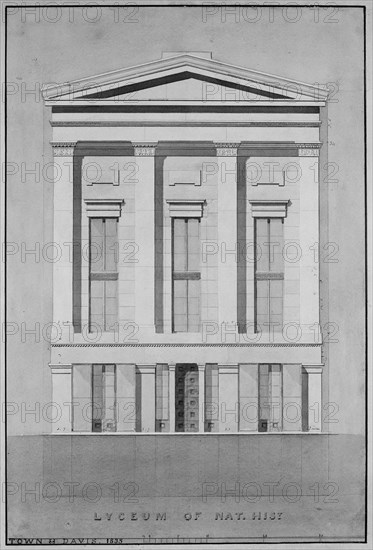 Lyceum of Natural History, New York (front elevation), 1835.
