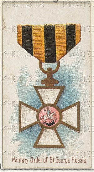 Military Order of St. George, Russia, from the World's Decorations series (N30) for Allen & Ginter Cigarettes, 1890.