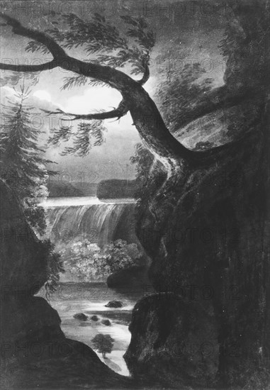 Niagara Falls?Canadian Side by Moonlight, 1811-ca. 1813.