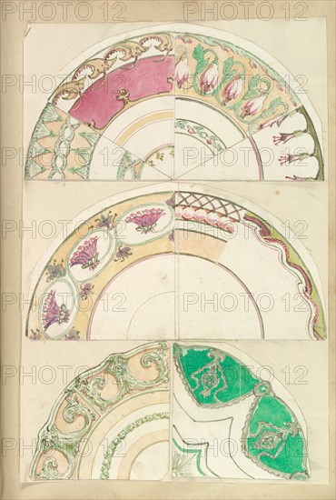 Nine Designs for Decorated Plates, 1845-55.