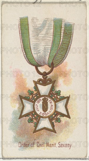 Order of Civil Merit, Saxony, from the World's Decorations series (N30) for Allen & Ginter Cigarettes, 1890.