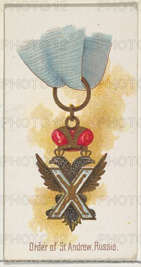 Order of St. Andrew, Russia, from the World's Decorations series (N30) for Allen & Ginter Cigarettes, 1890.