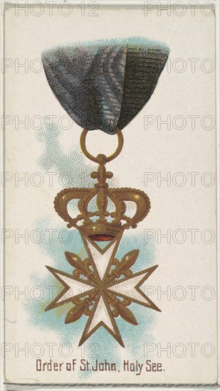 Order of St. John, Holy See, from the World's Decorations series (N30) for Allen & Ginter Cigarettes, 1890.