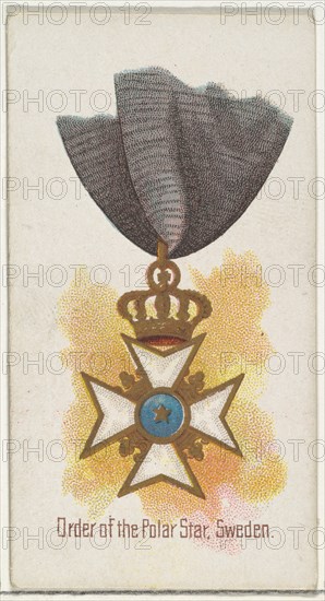 Order of the Polar Star, Sweden, from the World's Decorations series (N30) for Allen & Ginter Cigarettes, 1890.