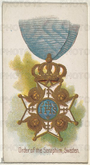 Order of the Seraphim, Sweden, from the World's Decorations series (N30) for Allen & Ginter Cigarettes, 1890.