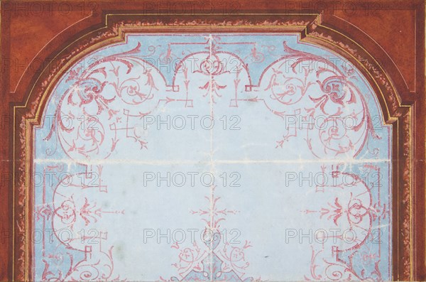Partial design for painted ceiling, 19th century.