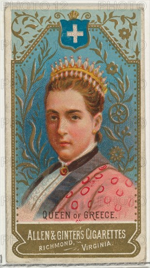 Queen of Greece, from World's Sovereigns series (N34) for Allen & Ginter Cigarettes, 1889.