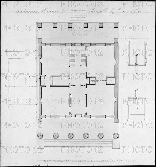 Residence, Planned for Russell, by I. Town, Esq., ca. 1828.