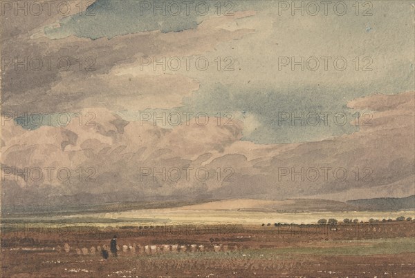Salisbury Plain with Old Sarum in the Distance, Wiltshire, 1810-62.