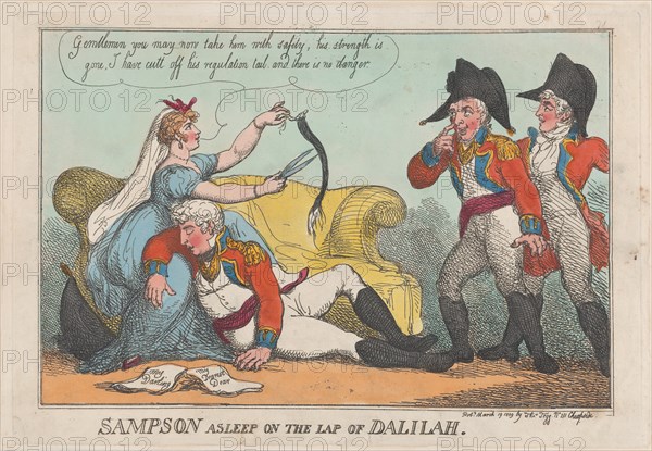 Sampson Asleep on the Lap of Dalilah, March 19, 1809.
