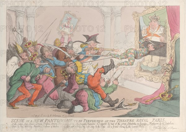 Scene in a New Pantomime to be Performed at the Theatre Royal Paris, April 12, 1815.