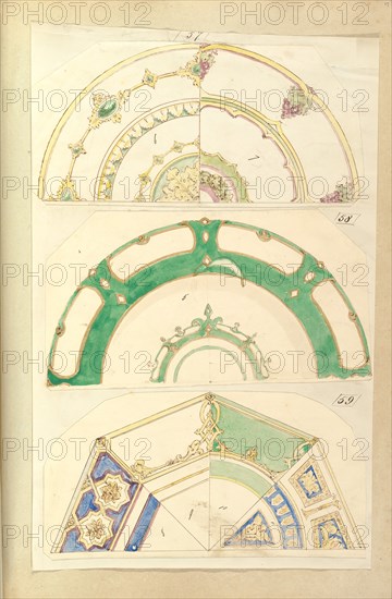 Seven Designs for Decorated Plates, 1845-55.