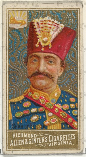 Shah of Persia, from World's Sovereigns series (N34) for Allen & Ginter Cigarettes, 1889.