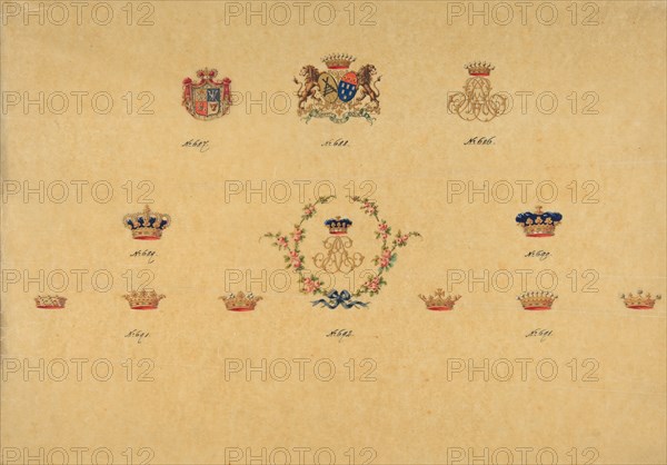 Sheet of Monogram Designs, 19th century.