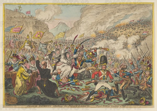 Spanish-Patriots Attacking the French-Banditti- Loyal Britons Lending a Lift, August 15, 1808.