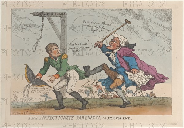 The Affectionate Farewell, or Kick for Kick, April 17, 1814.