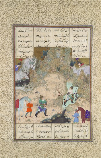 The Final Joust of the Rooks: Gudarz Versus Piran, Folio 346r from the Shahnama (Book of Kings) of Shah Tahmasp, ca. 1525-30.